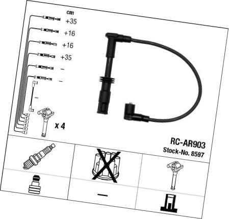 Ngk 8597 rc-ar903 кабели зажигания