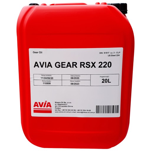 Масло трансмиссионное avia synth rsx 220 20л.