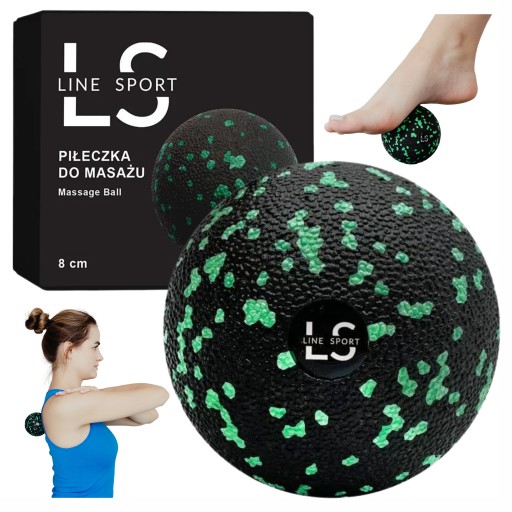 М'яч гладкий Line Sport 8 см х 8 см чорний, зелений