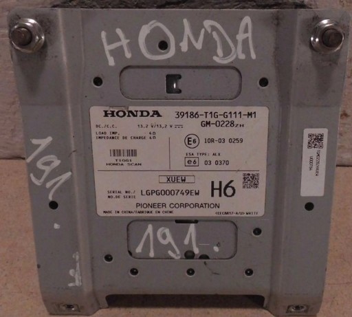Honda CRV IV 2013+ amplifier AUDIO PIONEER 39186T1GG111M1