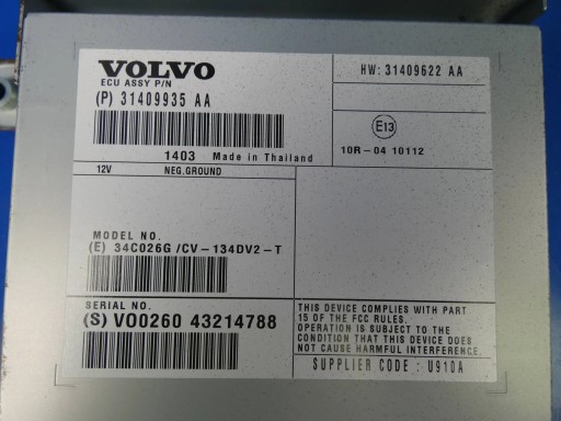 Volvo V40 II V60 S60 AMPLIFICATORE RADIA AUDIO
