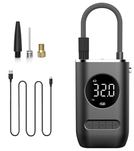 Автомобильный велосипедный насос фонарик 10,3 бар перезаряжаемый компрессор