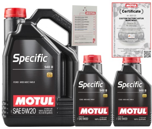 MOTUL SPECIFIC 948B 5W20 7L FORD WSS-M2C948-B + ПІДВІСКА