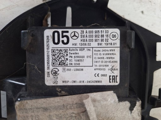 MERCEDES A-KLASA W176 12-16 RADAR A0009055103