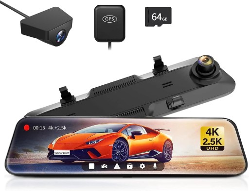 Wolfbox g900 автомобильная камера 4k + 2.5 передних и задних gps 64gb