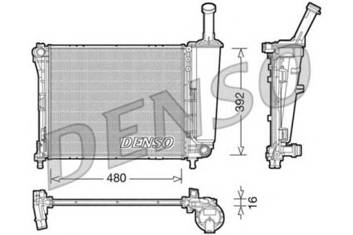 86376643 DRM09088 - Радіатор двигуна denso fiat panda 1.2/1.2lpg 02.1
