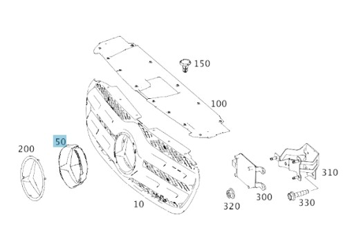 STAR BASE Решетка MERCEDES X-CLASS A4708882100