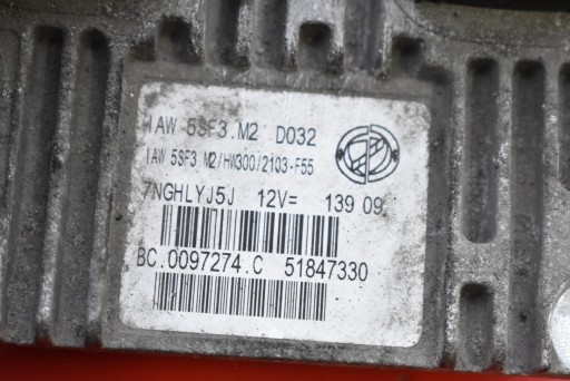 control unit computer of the engine 51847330 FIAT GRANDE PUNTO 3 III 1.4 8V 77 KM
