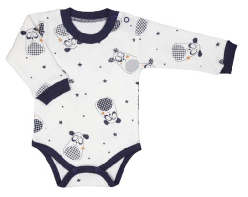 Бавовняне боді з довгим рукавом, розмір 68, застібається на кнопку