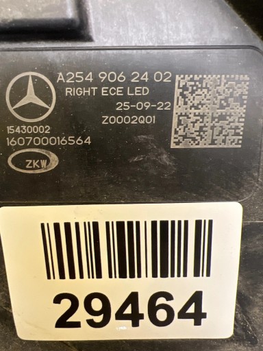 light right Mercedes GLC W254 Full Led Digital Light A2549062402
