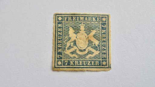 1868 Wurttemberg Mi.35b* czysty znaczek z gumą, wartość 1800,- Euro