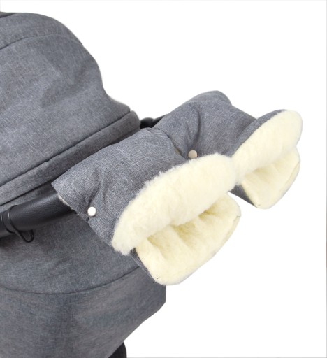 Муфти Babylux НА коляску, санки, овеча шерсть, сірий флекс