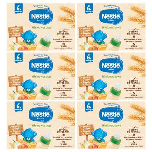 Nestle Kaszka wieloowocowa do picia 6x 400g