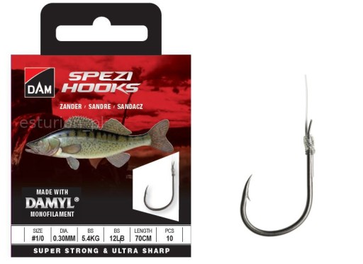 Гачки Dam Spezi Zander з поводком 10 шт.