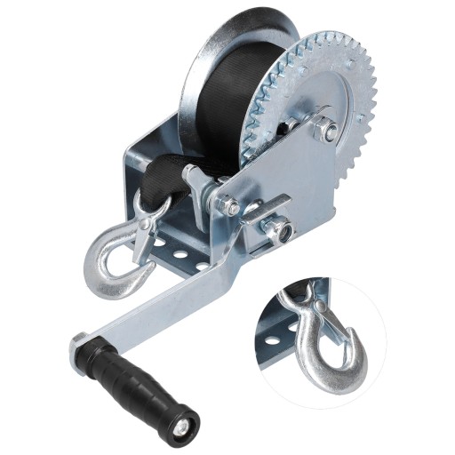 НАДПОТУЖНА ЛЕБІДКА 1200LBS З 8-МЕТРОВИМИ РЕМЕНЯМИ