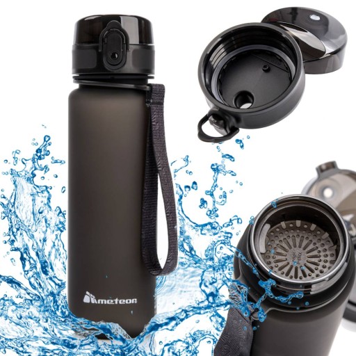 Пляшка для води Meteor 1000 мл чорна