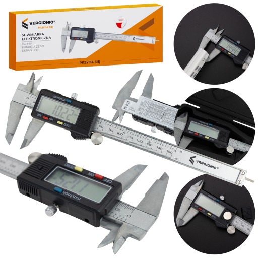 DIGITÁLNY ELEKTRONICKý LCD POSÚVAČ, MERANIE DO 150mm, HODNOTA 0.01mm.