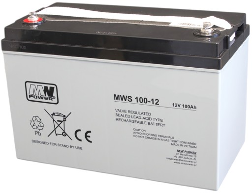 Акумуляторна батарея промислова mwpower mws 100ah 12v 100-12 mws100-12 піч