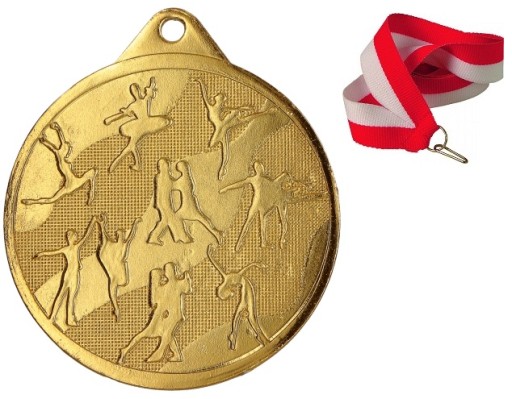 ЗОЛОТА МЕДАЛЬ ДЛЯ ТАНЦЮ 50ММ + СТРІЧКА