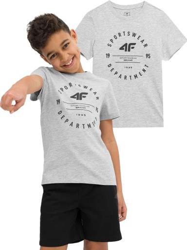 4F Дитяча футболка, сіра, бавовна 128