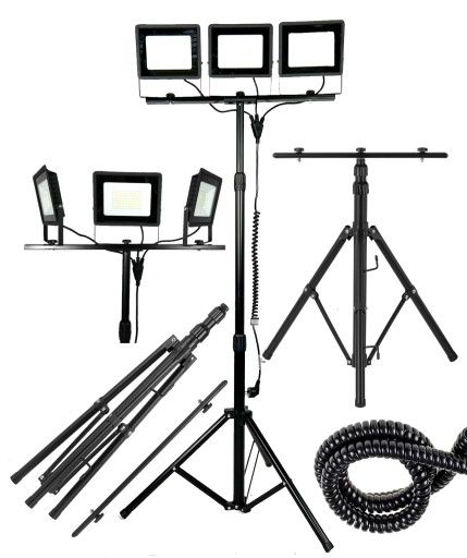 СВІТЛОДІОДНИЙ ПРОЖЕКТОР 3X50 ВТ НА ШТАТИВІ ГАЛОГЕННА ПІДСТАВКА