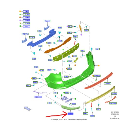 GM2B-17F785-RAXWAA - Бампер задний левый для FORD S-MAX MK2 GALAXY Mk4