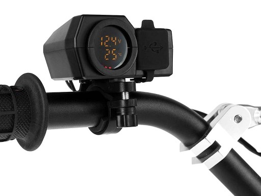 GZ-037 - МОТОЦИКЛ USB РАЗЪЕМ USB-C ВОЛЬТМЕТР ТЕРМОМЕТР