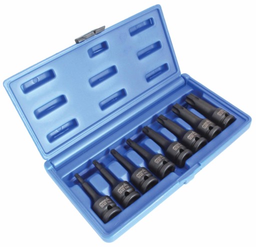 ASAT - НАБІР ДОВГИХ ГОЛОВОК TORX IMPACT 1/2” - КОРПУС 8 ЕЛЕМЕНТІВ.