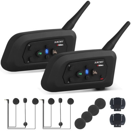 2x мотоциклетний домофон V4 Pro FM 4 людини розмовляють одночасно
