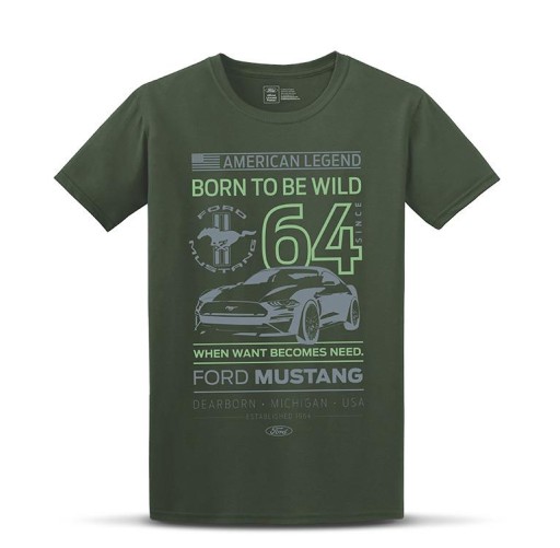 Футболка FORD Mustang BORN зеленая M