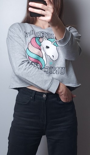 H&M_dziewczęca krótka bluza Unicorn_12-14lat 158-164cm