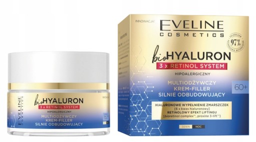 Eveline BioHyaluron Retinol krém 60+ deň a noc