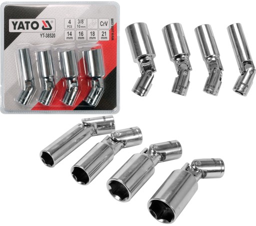 НАБОР НАСАДОК ДЛЯ СВЕЧ ЗАЖИГАНИЯ 4 ШТ. 3/4 YATO