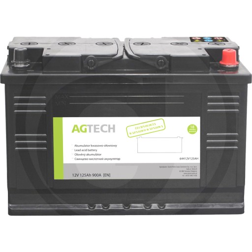 KGR64412V125AH1 - Аккумулятор AGTECH 12V 125AH 900A