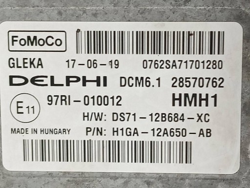 control unit of the engine DS71-12B684-XC DCM6.1 2.0 D 179KM Ford S-MAX II