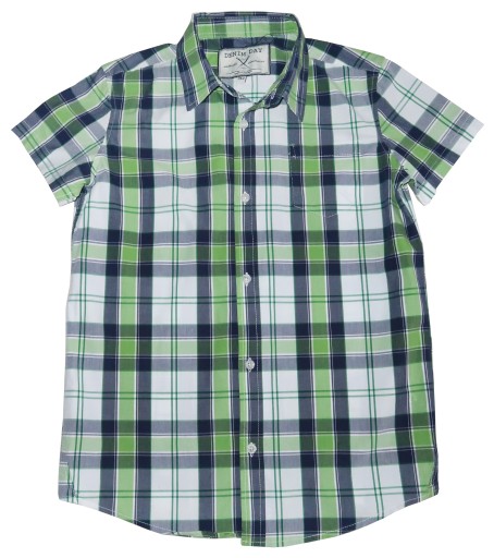 Джинсова дитяча сорочка 152 розмір, різнокольоровий короткий рукав