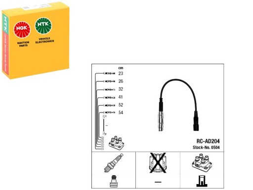 RC-AD204 - Комплект кабелів запалювання audi 100 c4 80 b4 a4 b5 a6 c4 a6 c5 a8