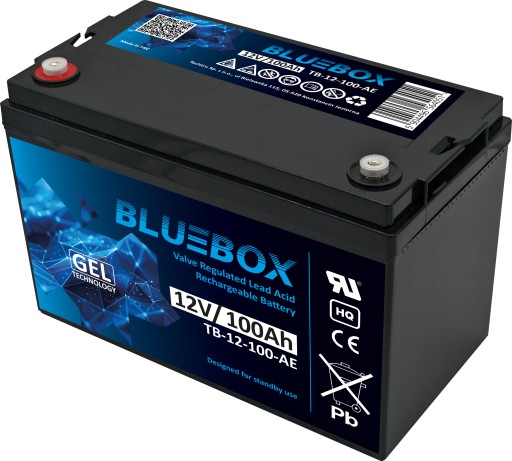 Гелевий гелевий акумулятор bluebox vrla 12v 100ah для аварійного живлення дбж
