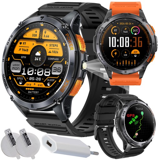 🔥 HIT CENOWY! Smartwatch Męski z GPS i Rozmowami. Wodoodporny 3ATM. Menu PL. Oszczędzasz 20 PLN!