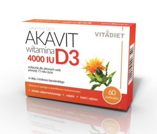 Vitadiet Akavit Vitamín D3 4000 Iu 60 kapsúl