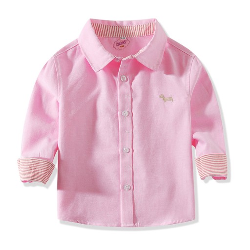 Дитяча бавовняна сорочка з довгим рукавом 116 р. рожева