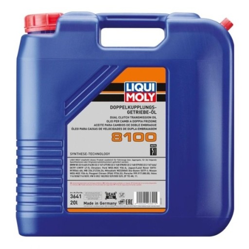 Liqui moly oil dsg 20l 8100 / vw g052 182 vw g052 529 / 236.21 / коробка передач