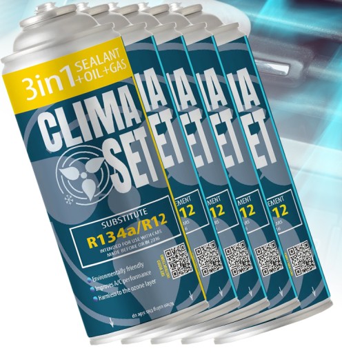 ХЛАДАГЕНТ CLIMASET GAS 3IN1 R134A + 4X R134A ГАЗ ДЛЯ АВТОМОБИЛЬНОГО КОНДИЦИОНЕРА
