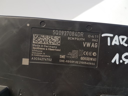 TIGUAN II TARRACO 1.5 tsi module control unit bcm