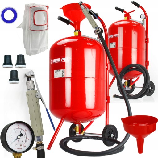 СИФОН ПІСКОСТРУЙНА МАШИНА MOBILE 76L + ПІСТОЛЕТ + НАСАДКИ + НАБІР ШЛАНГОВ