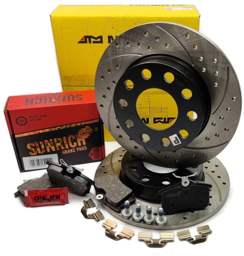 0265s-B - Диски колодки задние AUDI A4 B6 B7 предварительно просверленные 255мм