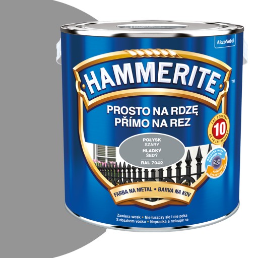 HAMMERITE Přímo na rez 2,5L ŠEDÝ LESK
