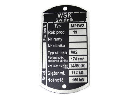 Povinný štítok WSK 175 M21W2