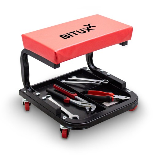 МОБИЛЬНЫЙ СТУЛ НА КОЛЕСАХ С ПОЛКОЙ HOKER ДО 150 КГ