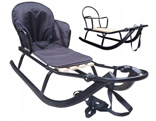 Supermocne Polskie Sanki Aston Sport+oparcie+materac 150kg (dług. aż 114 cm